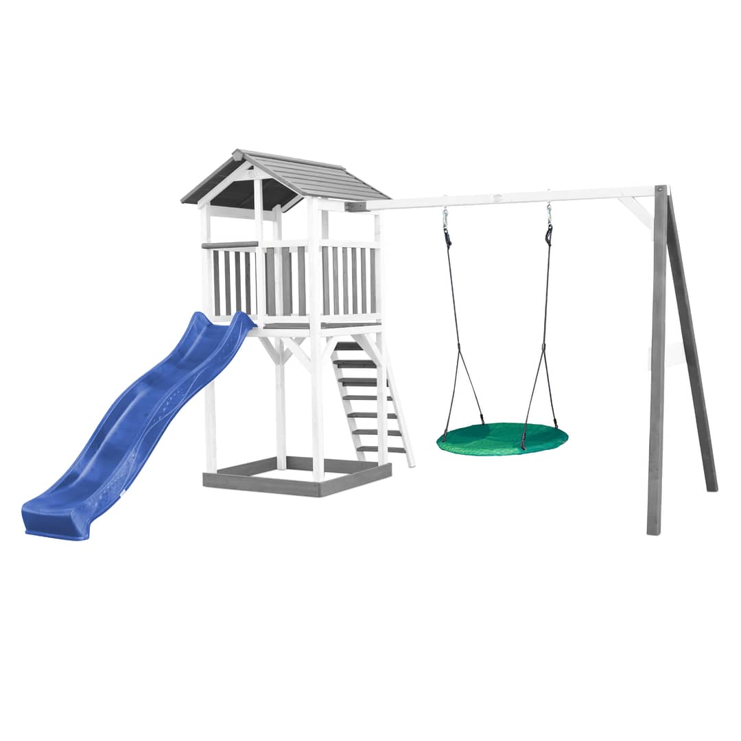 AXI Beach Tower with Summer Nest Swing Set Grey/White