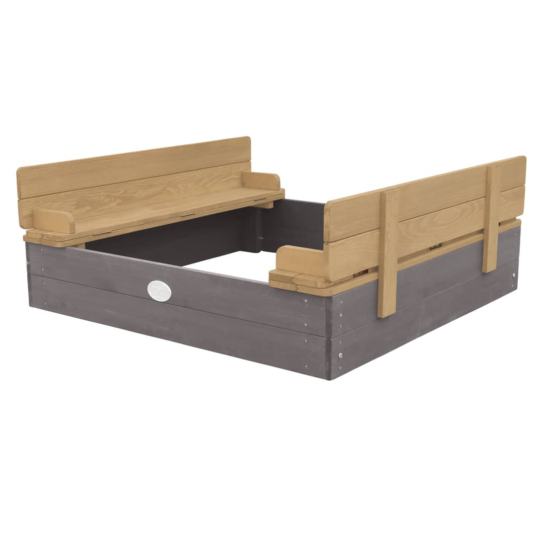 AXI Ella Sandbox with benches - 100 x 95 cm - Grey/Brown
