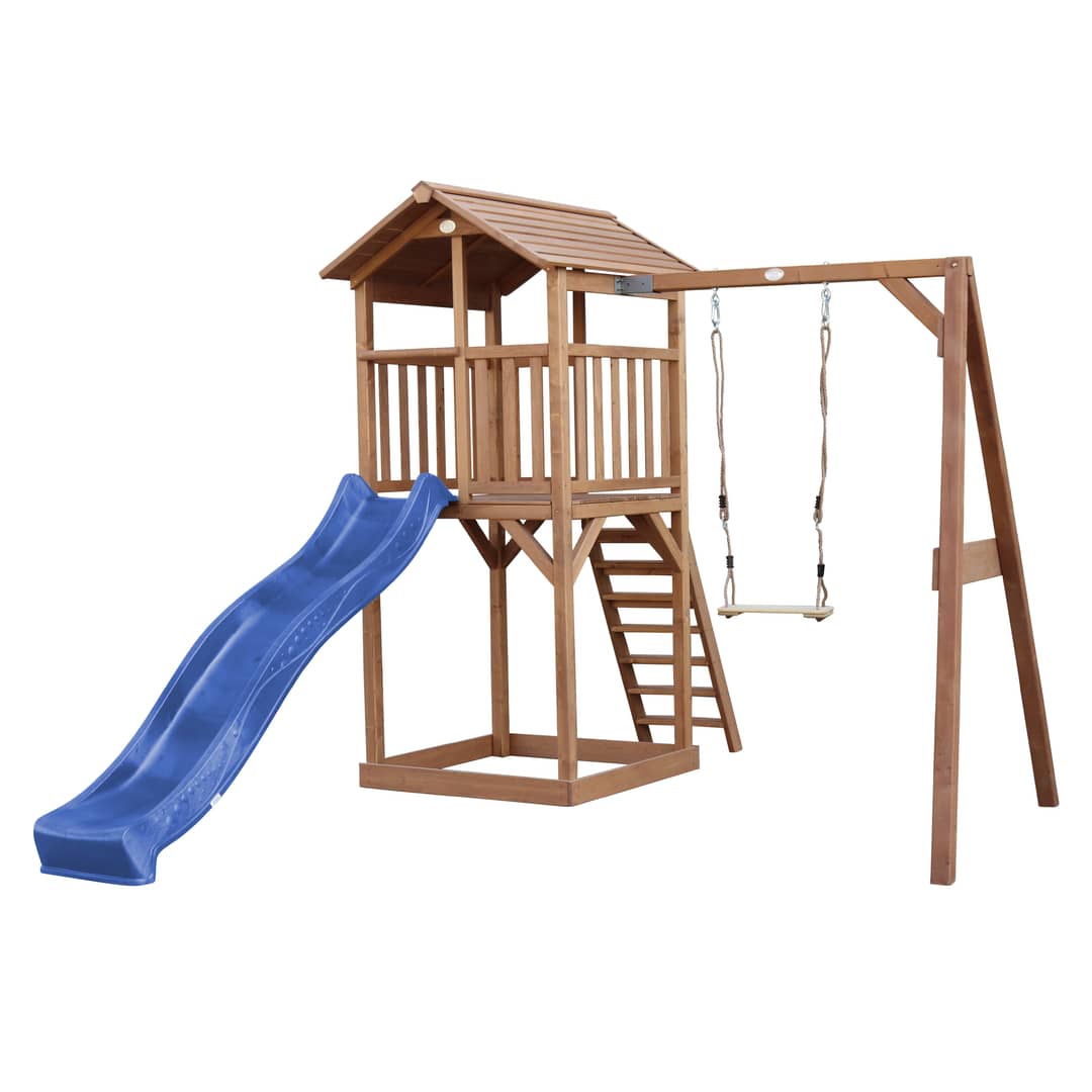 AXI Beach Tower with Single Swing Set Brown