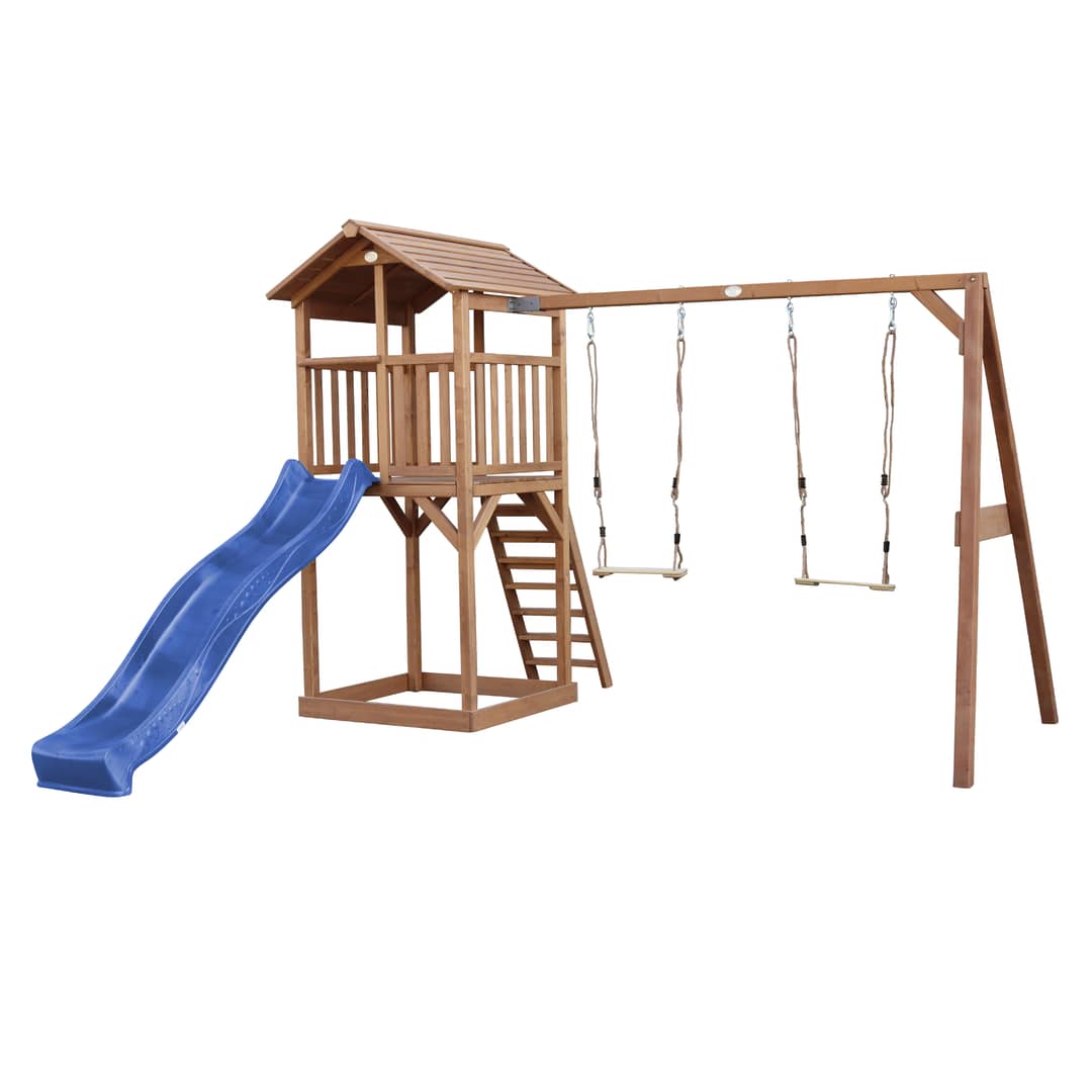AXI Beach Tower with Double Swing Set Brown