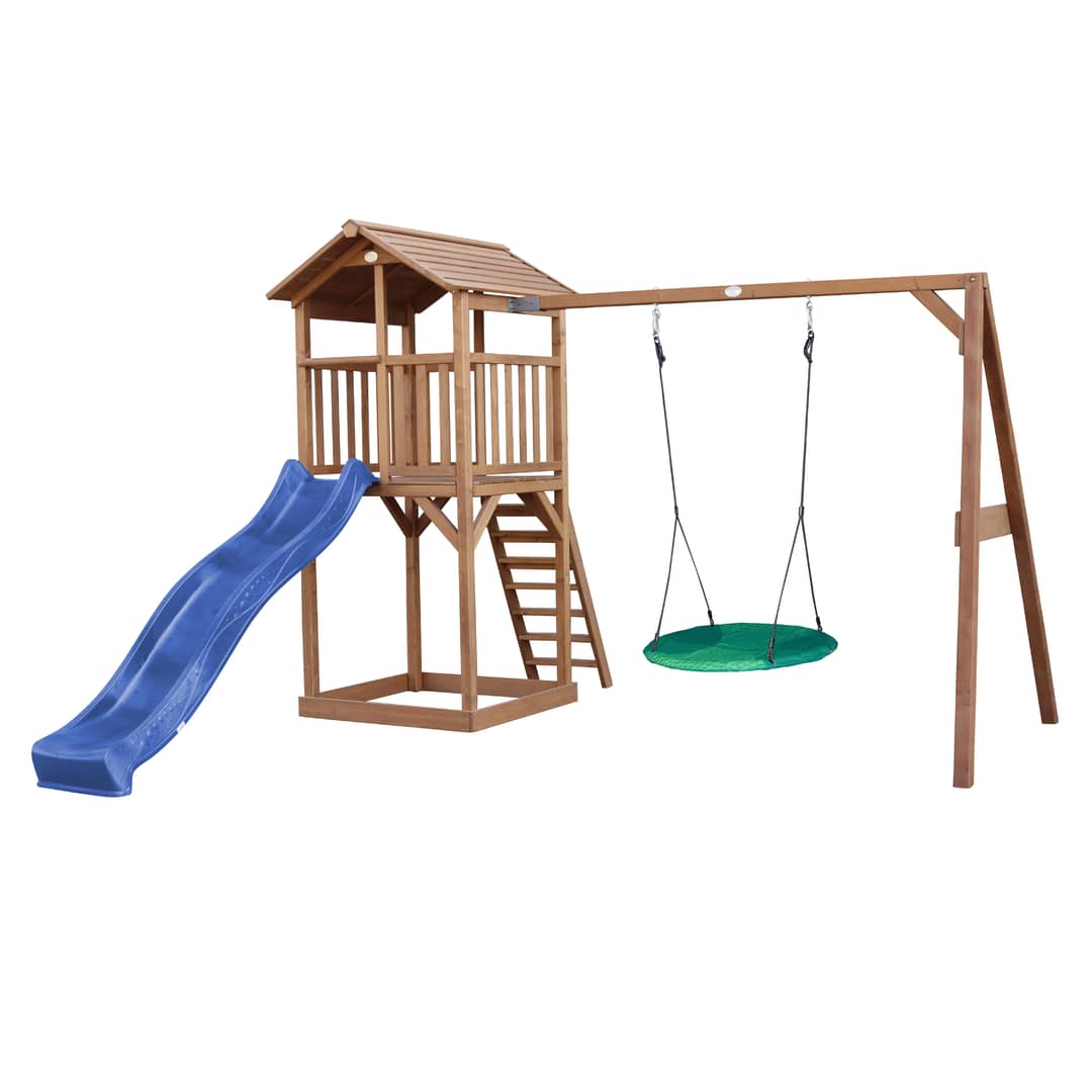 AXI Beach Tower with Summer Nest Swing Set Brown