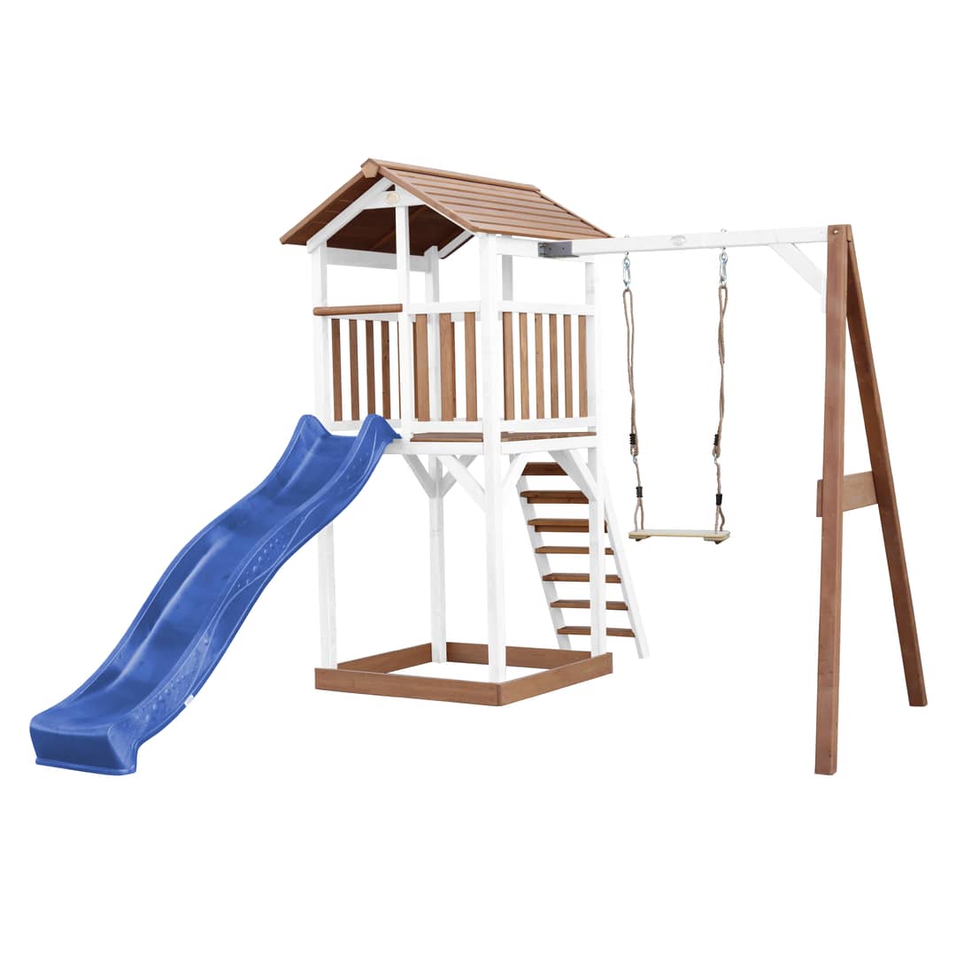 AXI Beach Tower with Single Swing Set Brown/White