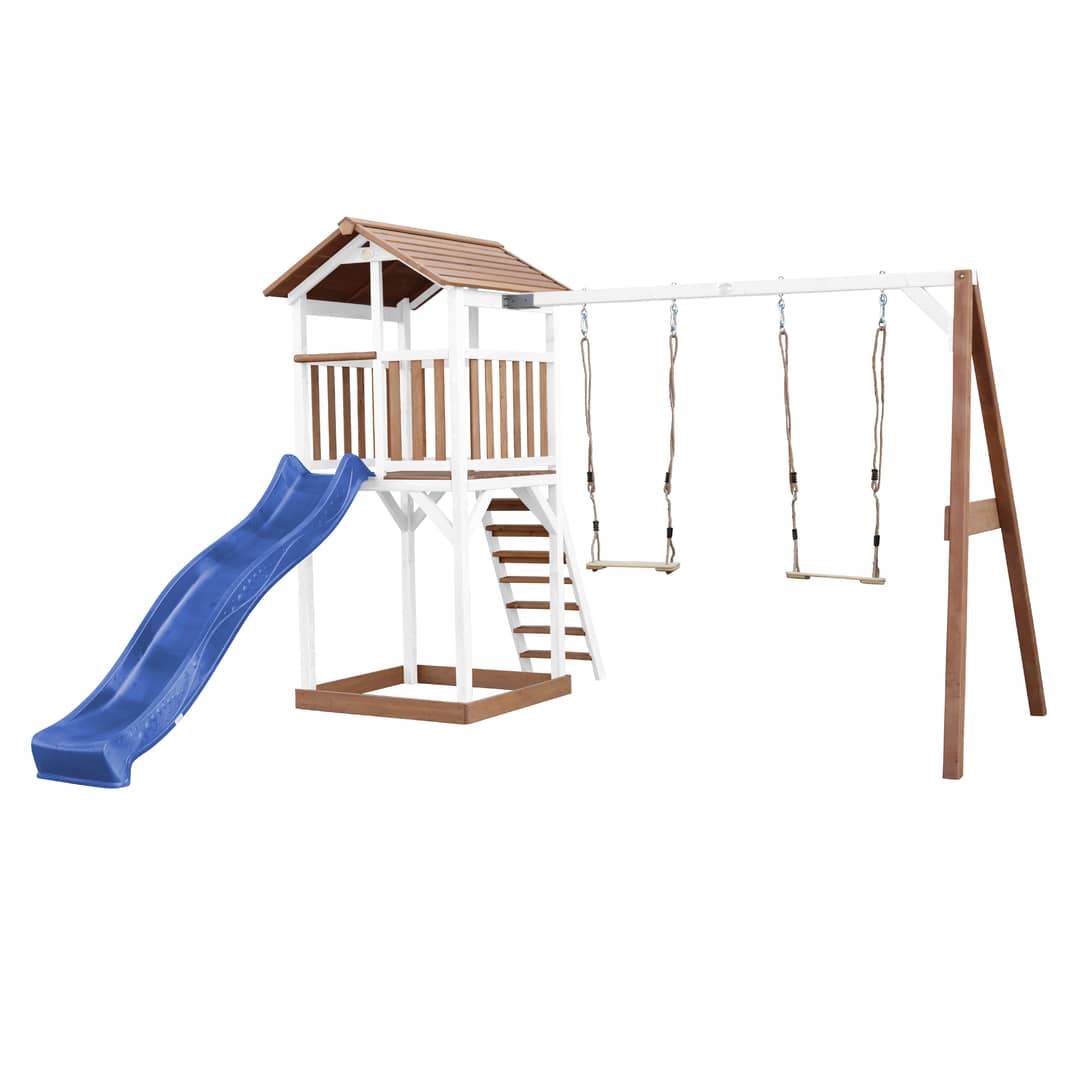 AXI Beach Tower with Double Swing Set Brown/White