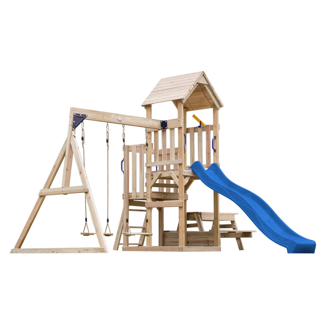 AXI Mette Climbing Frame with Double Swing Set and Picnic Table