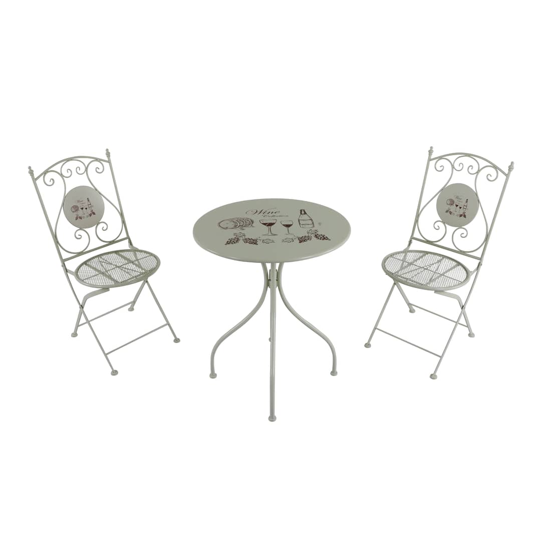 AXI Maxime Metal Bistro Set - Wine/Cream