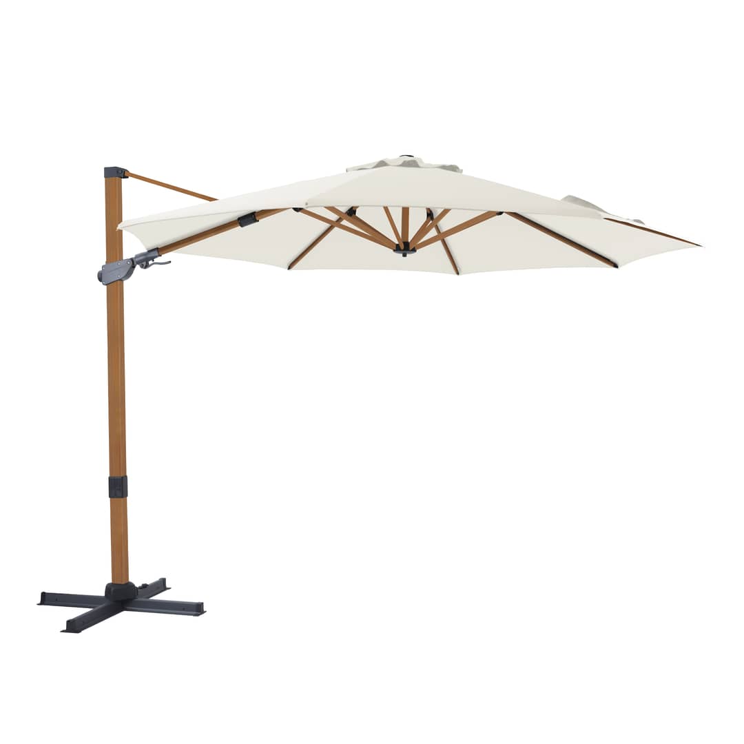 AXI Cyrus Premium Cantilever Parasol Ø 300cm Round - Wood-look