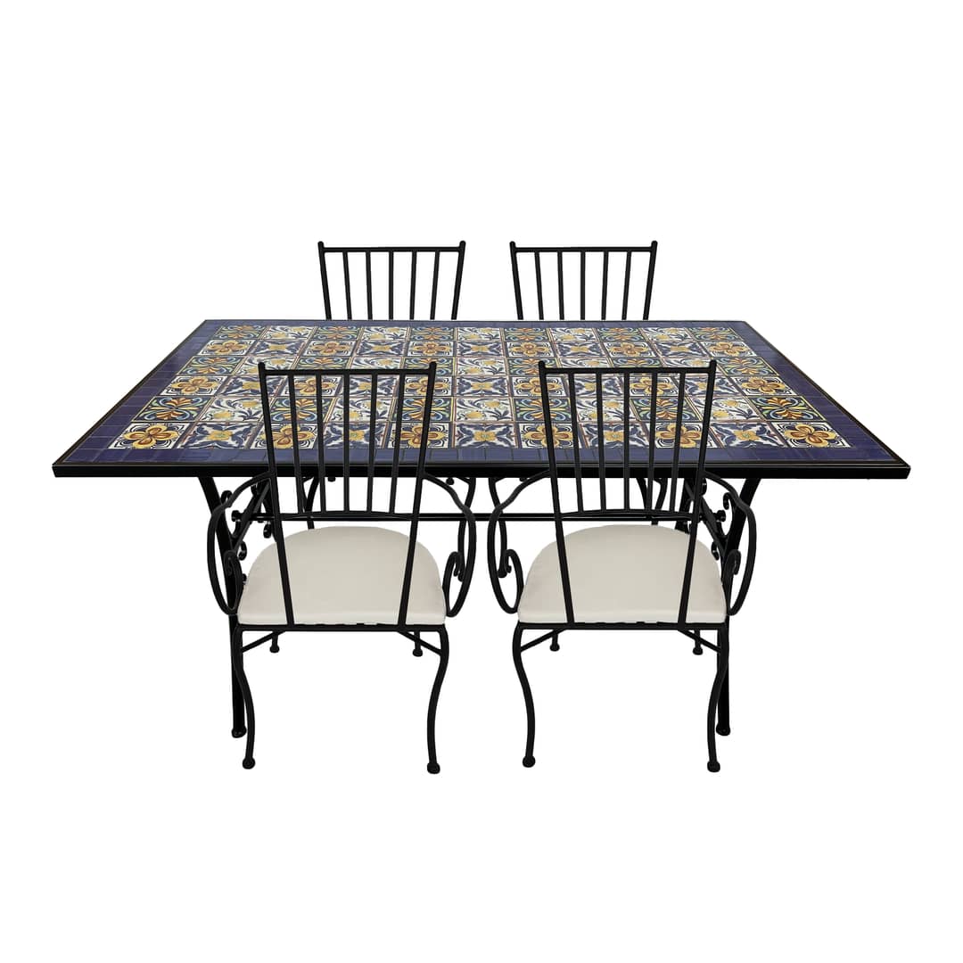 AXI Leonie 5-piece Bistro Set Mosaic Mediterranean Style - Blue