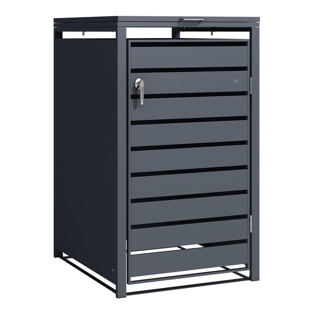 AXI Lucas Metal Garbage Bin Shed Anthracite - 1 Garbage Bin
