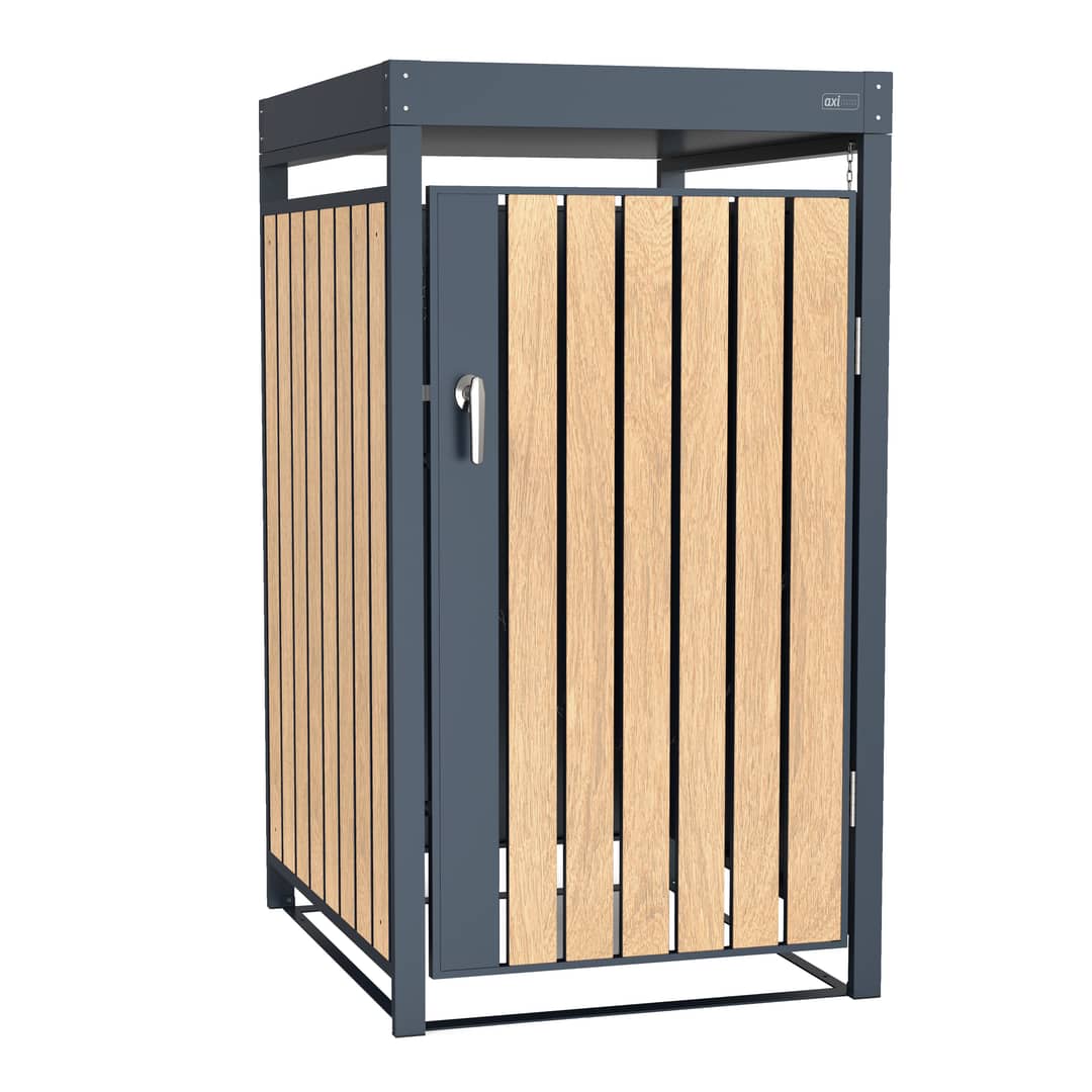 AXI Leon Metal Garbage Bin Shed with Planter - 1 Garbage Bin