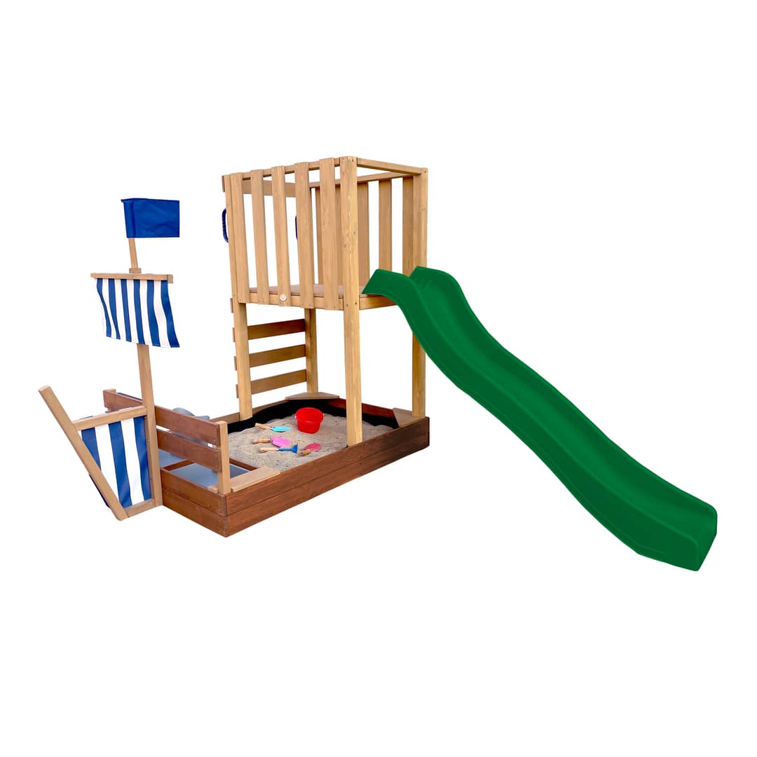 AXI Vicky Climbing Frame with Sandbox, Play Kitchen & Chalkboard –