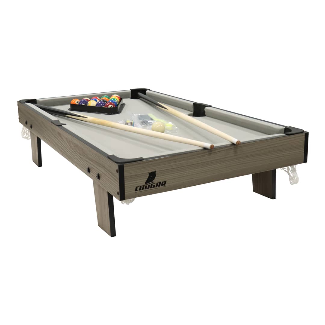 Cougar Pool Table Mini 3 ft Oak/Grey