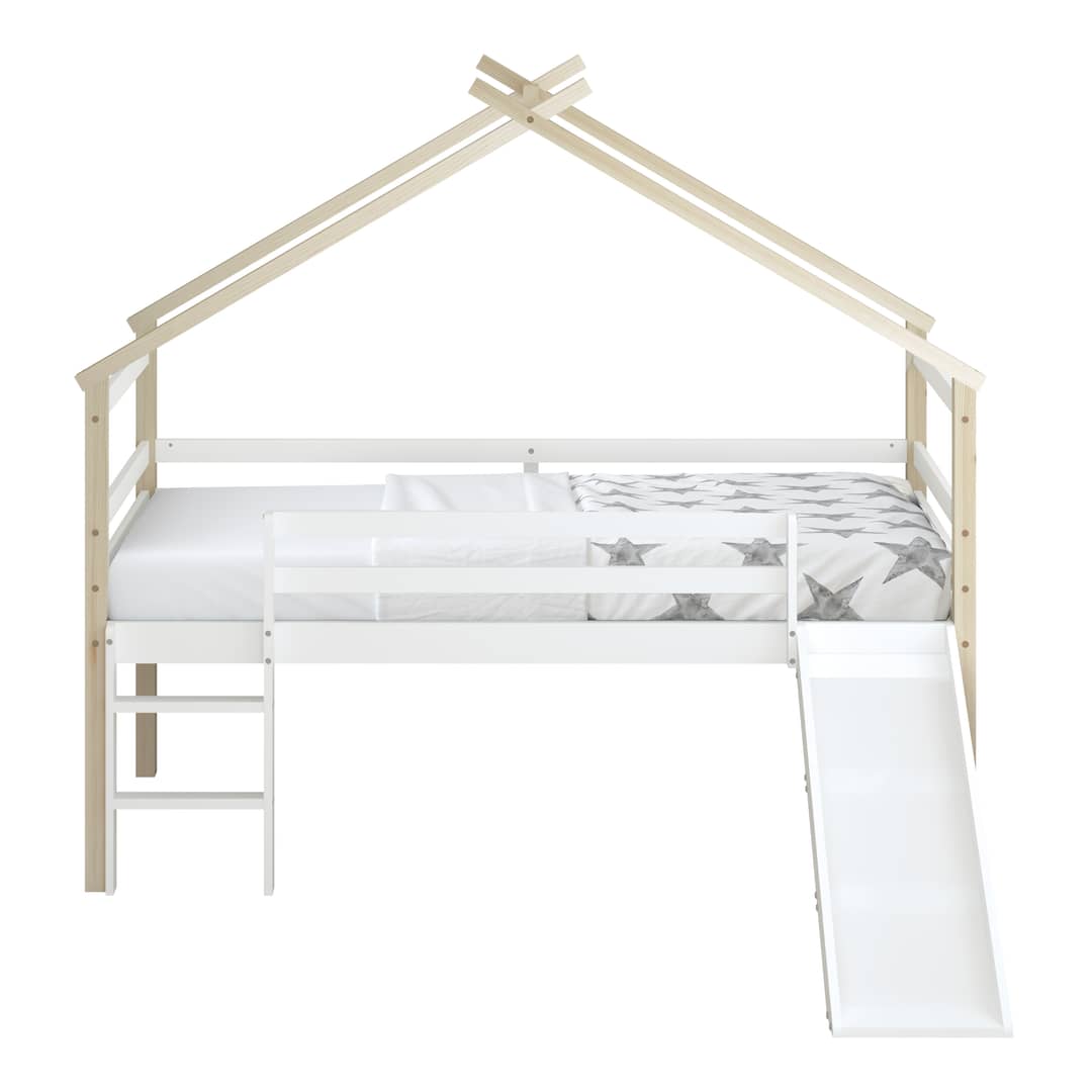 Sunny River Mid Sleeper with Slide Brown/White – Without Mattress