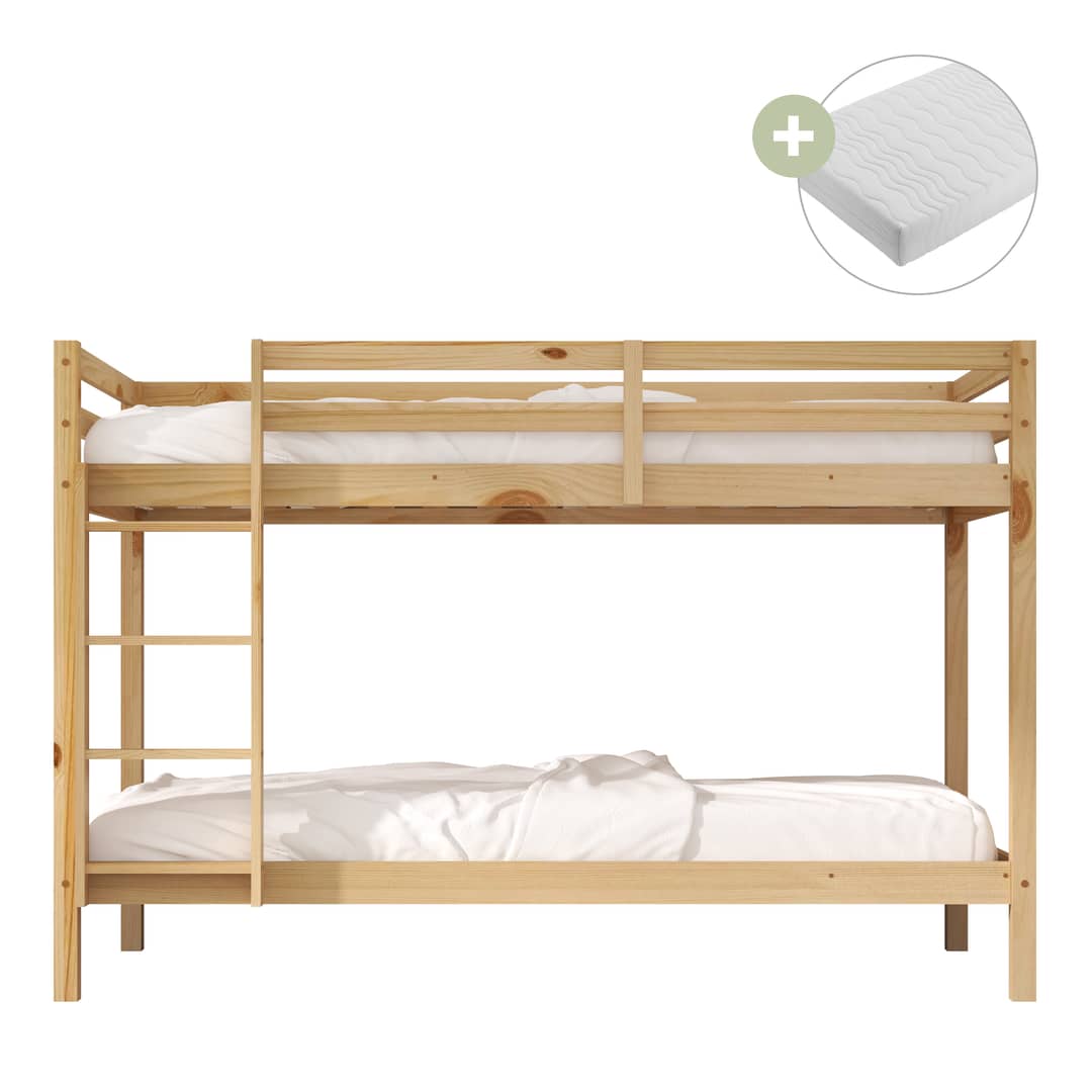 Sunny Jip Bunk Bed Natural – With 2 Mattresses
