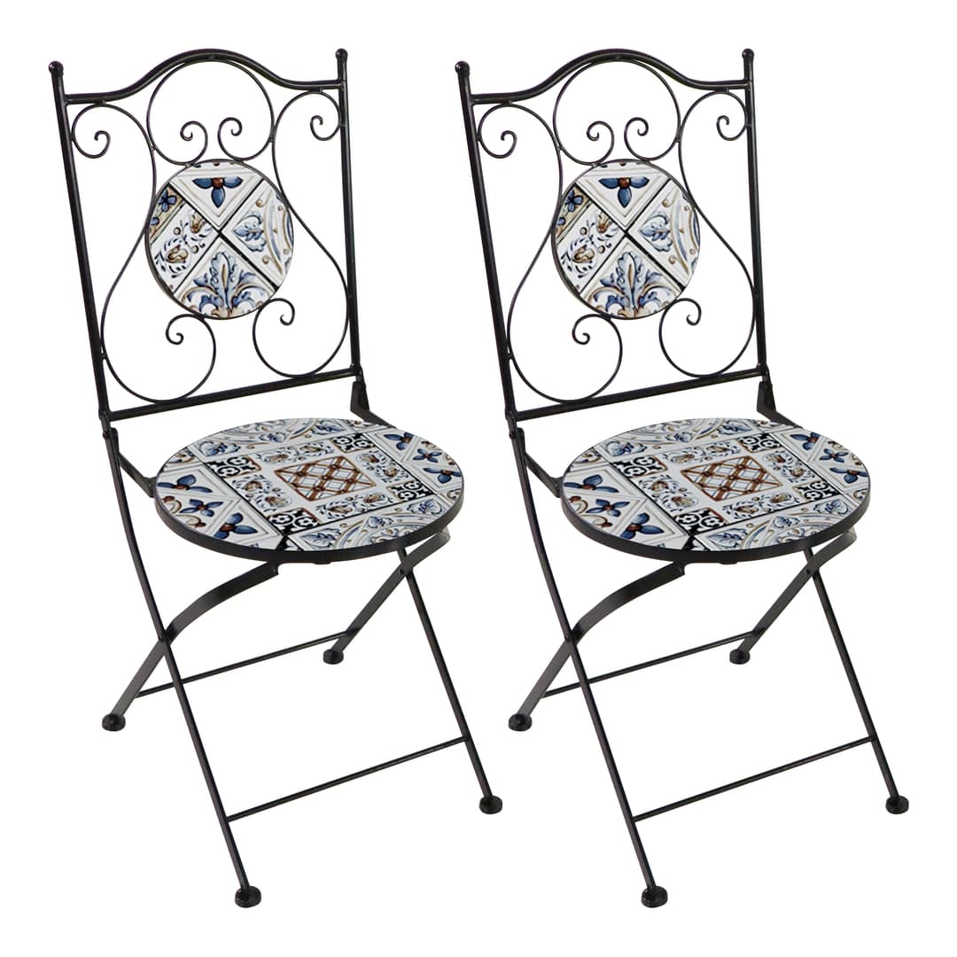 AXI Amélie Bistro Chairs Foldable Soft Blue – Set 2 pieces