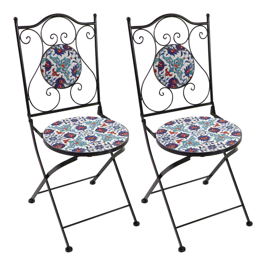 AXI Amélie Bistro Chairs Foldable Bright Blue – Set 2 pieces