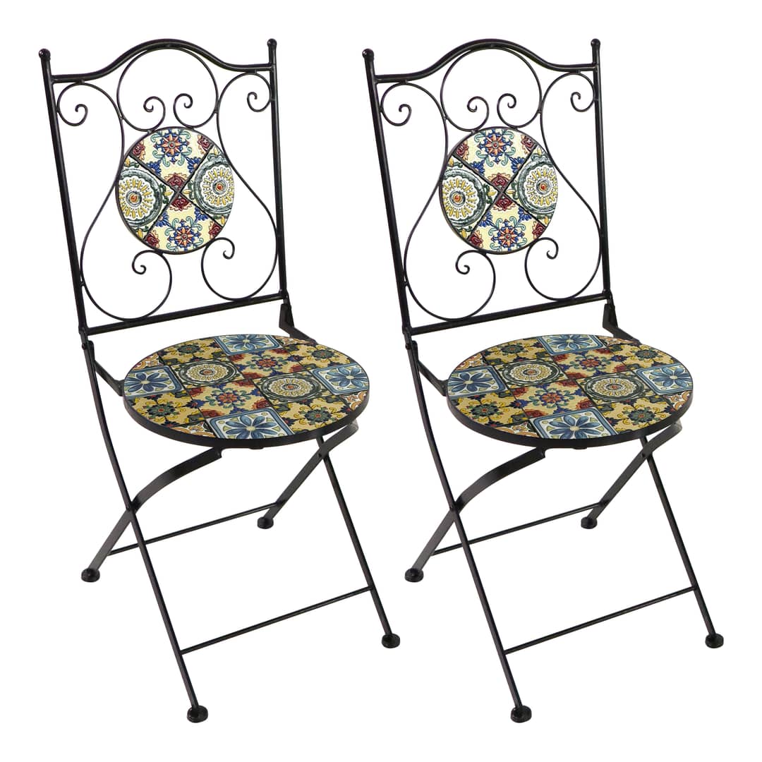 AXI Amélie Bistro Chairs Foldable Yellow Breeze – Set 2 pieces