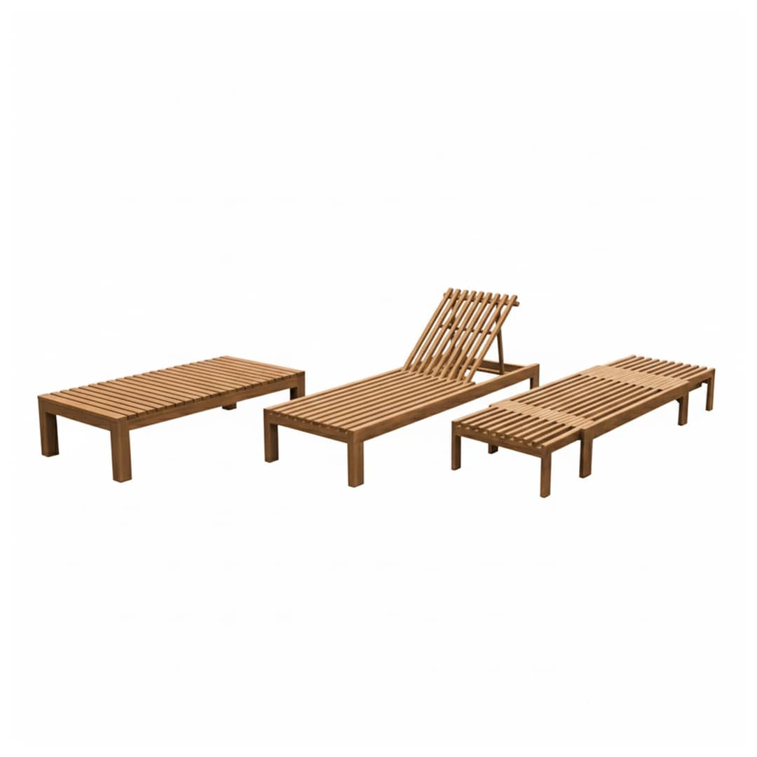 AXI Rowan 2-in-1 Sunbed and Garden Bench - Teak