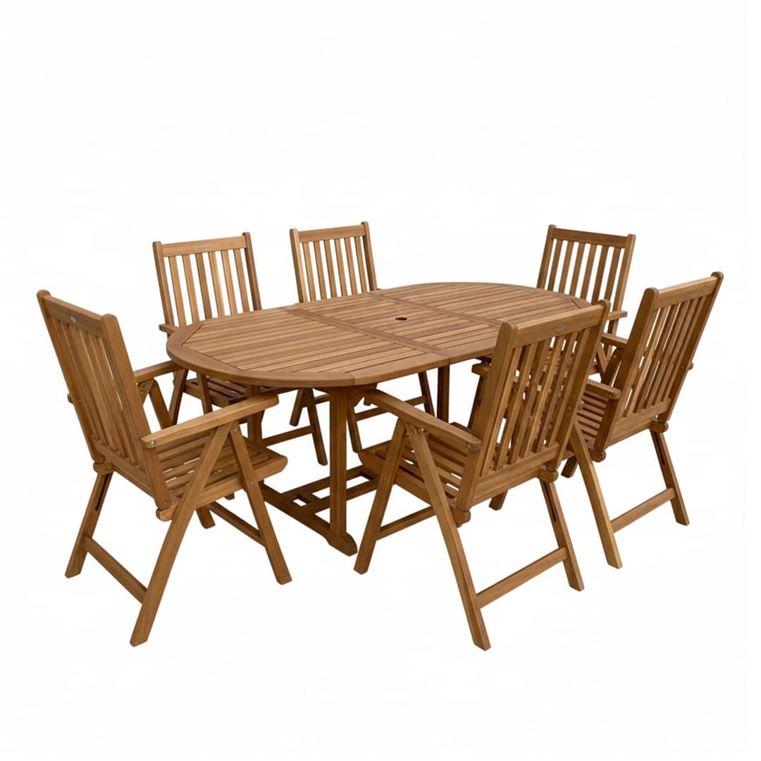 AXI Marzi/Nuria 180-240 cm Garden Set 7-piece Teak - Extendable