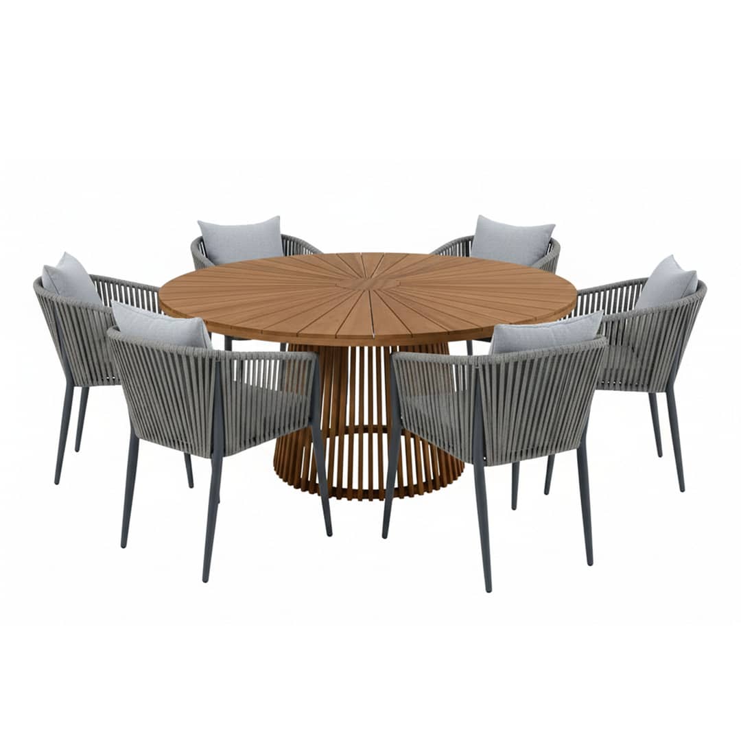 AXI Hani/Faye 150 cm 7-Piece Garden Set Teak