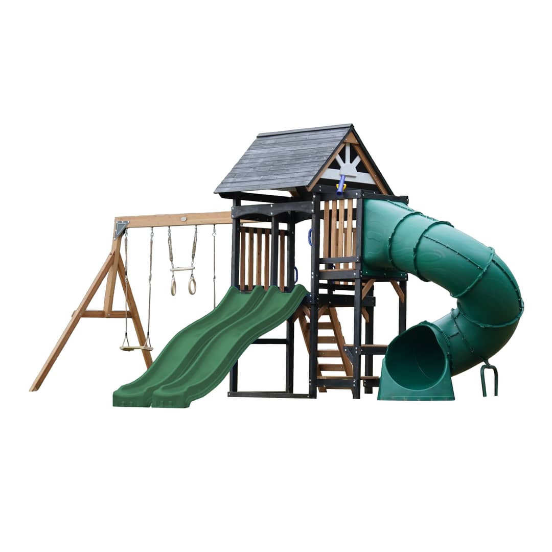 AXI Cody Climbing Frame with Swings, Trapeze and Climbing Wall –