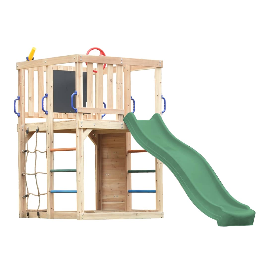 AXI Sam Climbing Frame with Climbing Wall, Climbing Net and Monkey Bars –