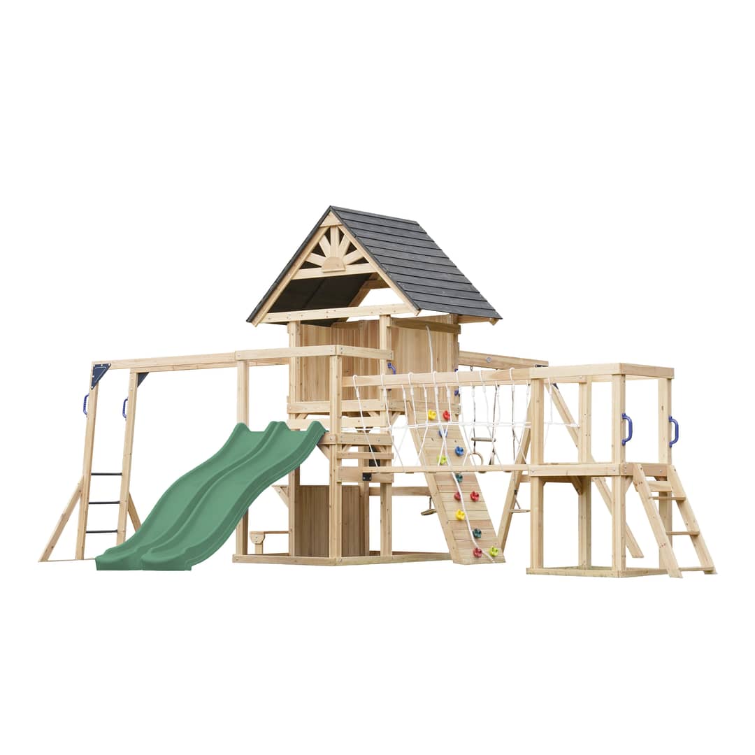 AXI Hunter Climbing Frame with Swings, Climbing Frame, Climbing Bridge and Multiple Platforms –