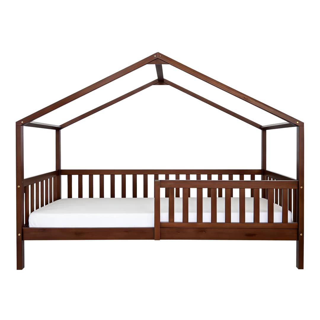 Sunny Kae House Bed with Guardrail Brown – Without Mattress