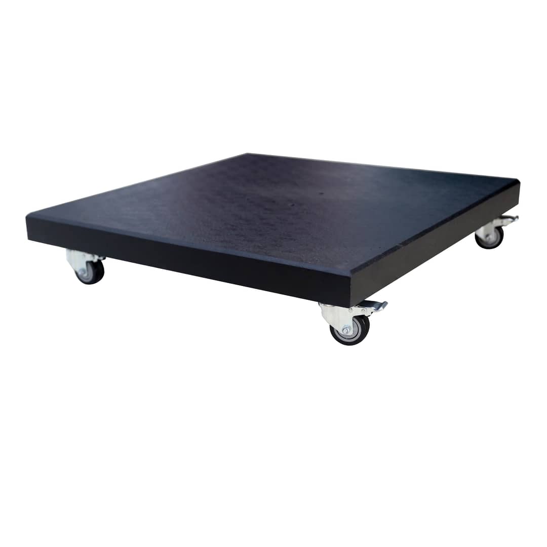 AXI Granite Parasol Base with Wheels Black - 80 x 80 cm