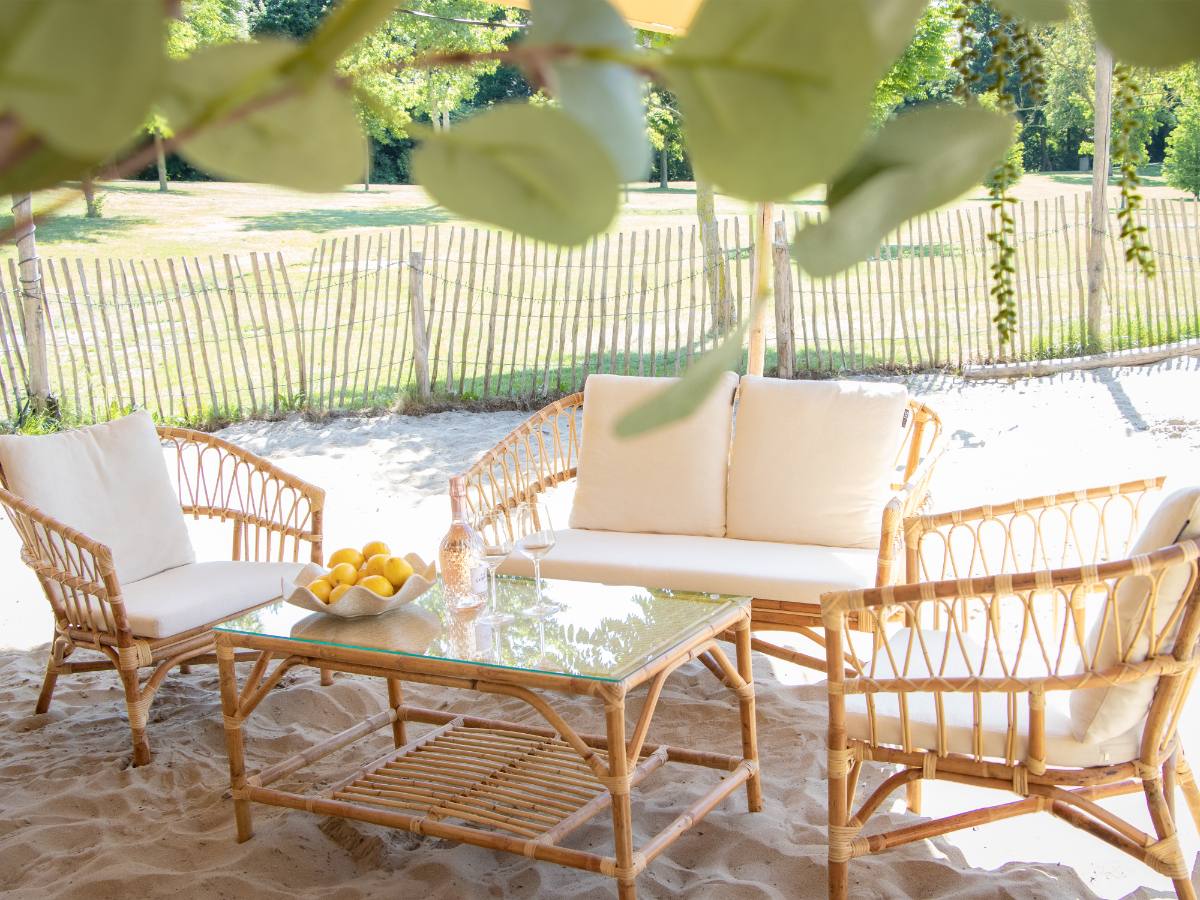 Rattan, teak and steel — built for the terrace season